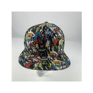 DC Comics Hat Snapback Wonder Women Lady Heroes Multicolor Adult Unisex Black